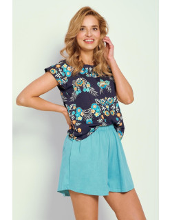Piżama Jodie 3331 Granatowo-Turkusowa