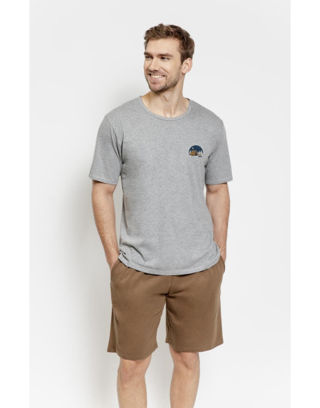 Piżama Gabriel 3577 Ciemny Szary Melanż