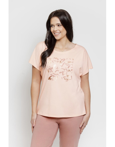 Piżama Valentina Maxi 3570 Morelowa