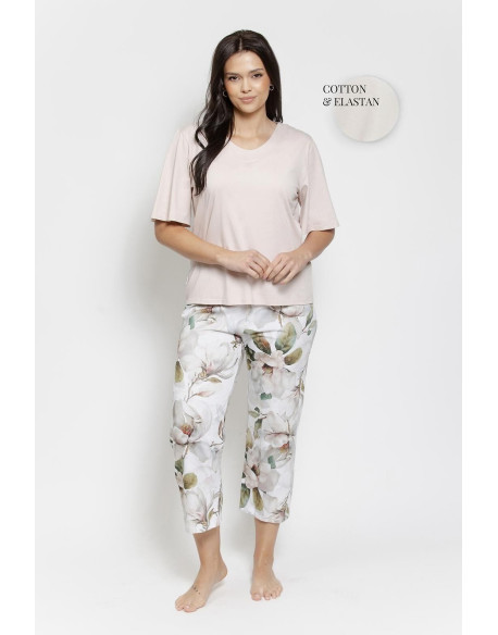 Piżama Afrodyta 3567 Beżowa