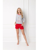 Aruelle Piżama Cookie Short Grey-Red